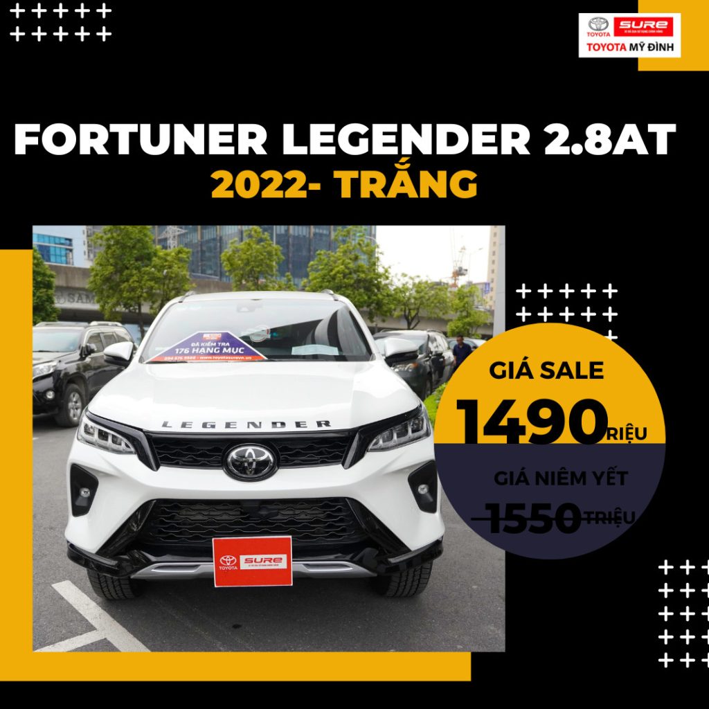 Fortuner cũ xe Fortuner legender 2.8AT 2022 màu trắng Toyota Sure Mỹ Đình