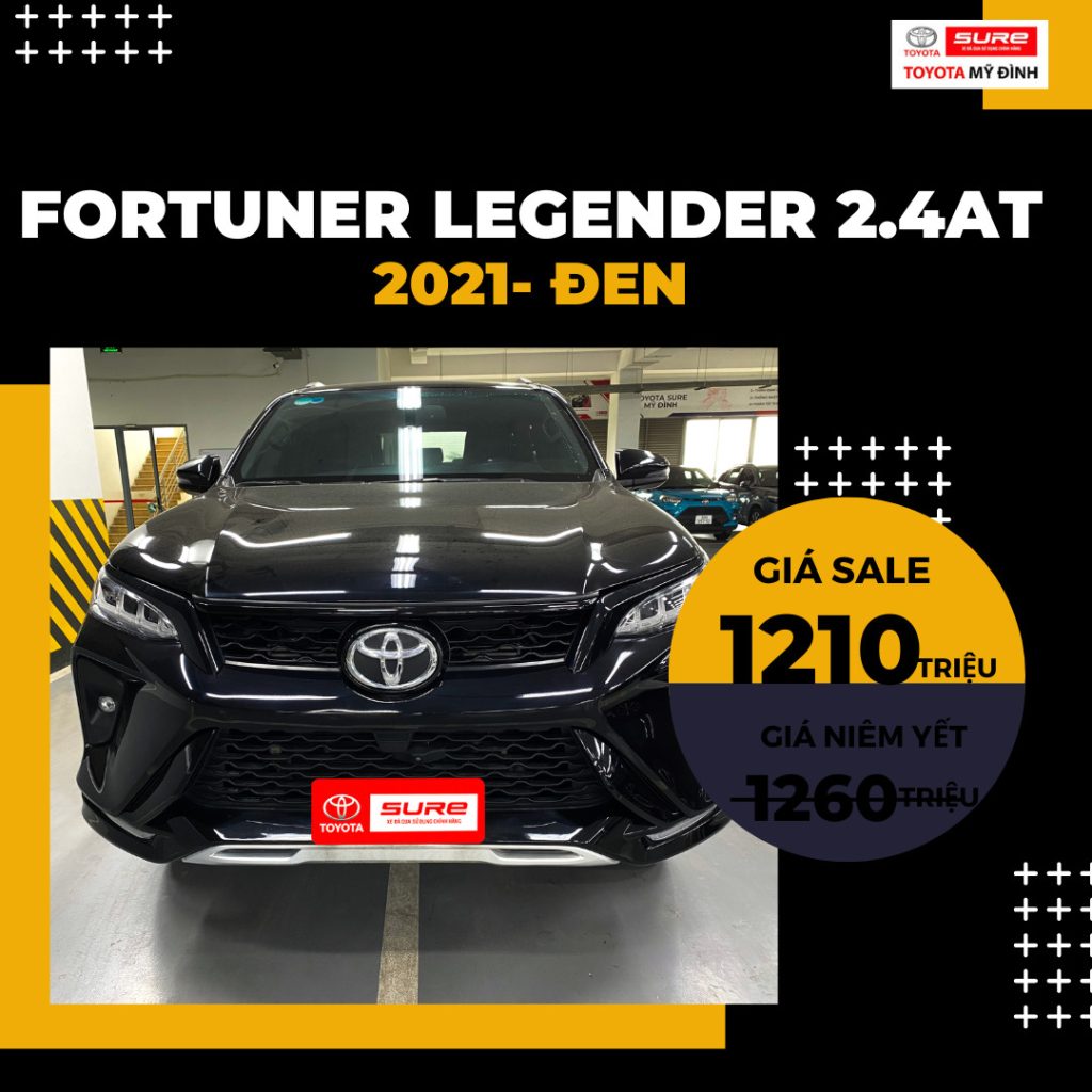 Fortuner cũ xe Fortuner legender 2.4AT 2021 màu đen Toyota Sure Mỹ Đình